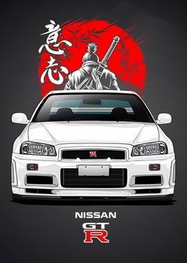 Red Moo Nissan skyline 