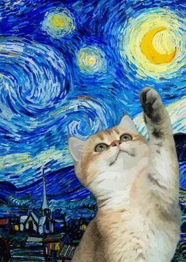 Starry Night Cat 