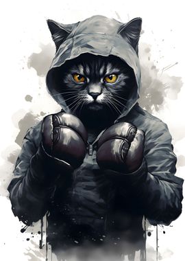 Boxer Cat Boxing Gloves