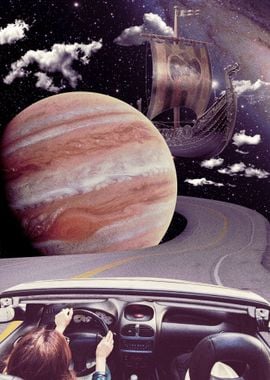 Space road collage