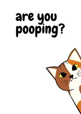 Orange Cat Are You Pooping