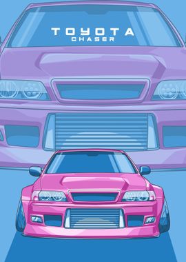 toyota chaser pink 