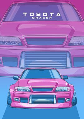 toyota chaser pink 