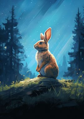 Rabbit In Forest Bunny