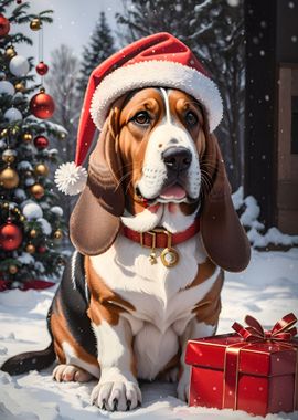 Basset Hound Christmas Dog