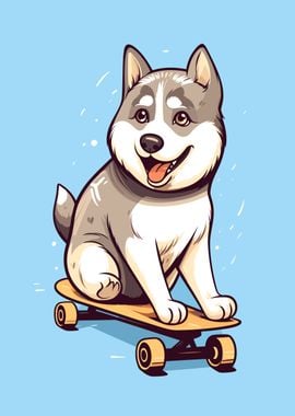 Skating Husky