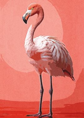 Vintage flamingo