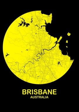 Brisbane Yellow Circle Map