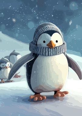 penguin in winters