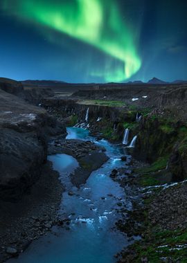 The Aurora above a Canyon