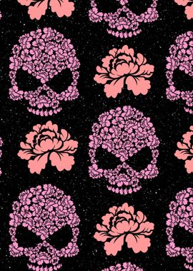 Skull And Flower Pattern