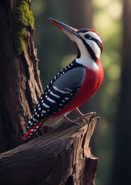 Woodpecker in forest