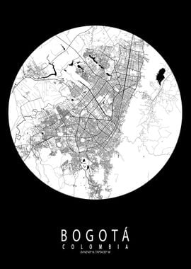 Bogota City Map Full Moon