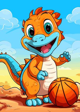 Cute Basketball Dragon