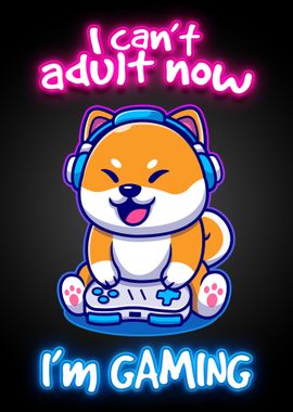 Dog Gaming Neon Game