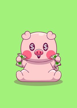 pig money cute animal