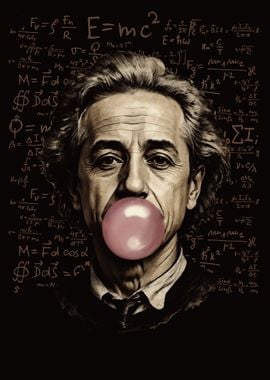 Einstein with bubble gum