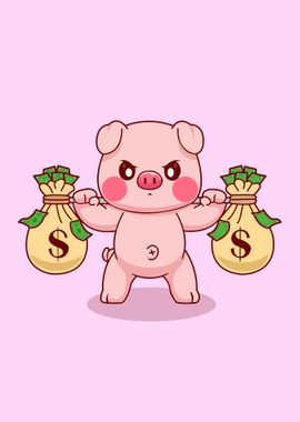 pig money cute animal