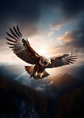 Eagle Passing The Sun