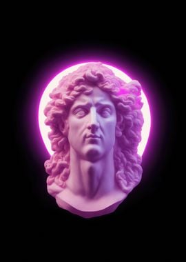 Vaporwave statue head male