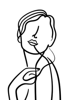 One Line Art Woman 