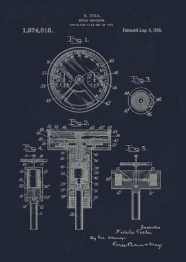 1918 Tesla Speed indicator