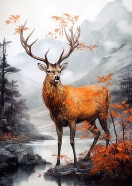 Deer animal art