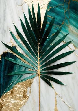 Abstract Sun Palm Leaf Art