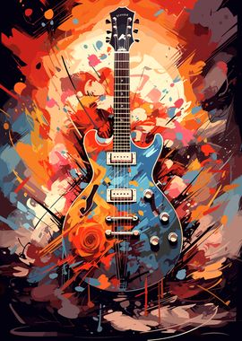 Electric Guitar Watercolor