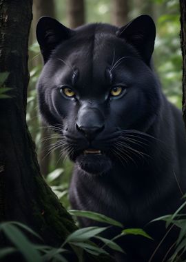 Close up black panther