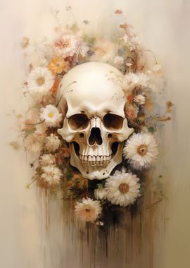 Skull with Flowers