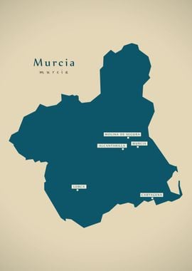 Murcia Spain region map