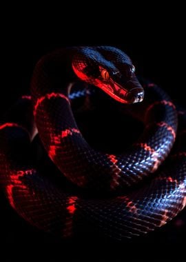 Neon Red and Black Snake