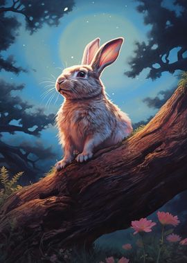 Rabbit In Forest Bunny