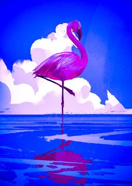 Flamingo by the Sea