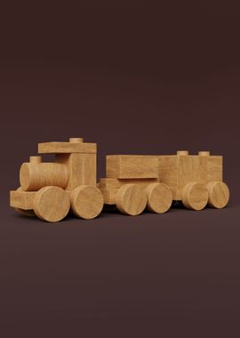 Wooden Toy Train Poster