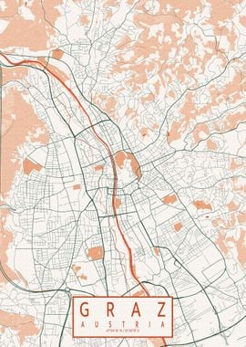 Graz City Map Bohemian