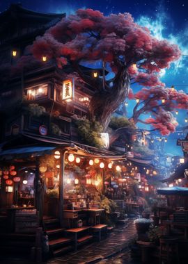 Japanese Sakura Market Art