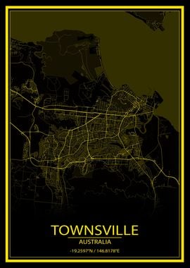 Townsville Yellow City Map