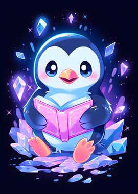 Penguin Reading A Book