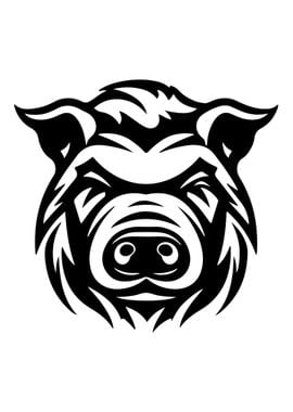 Pig Stencil Design