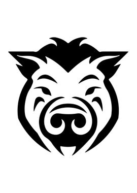 Pig Stencil Design