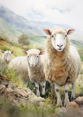 Sheep Watercolor