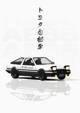 'Initial D Toyota AE86' Poster, picture, metal print, paint by Yannick ...