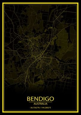 Bendigo AU Yellow City Map