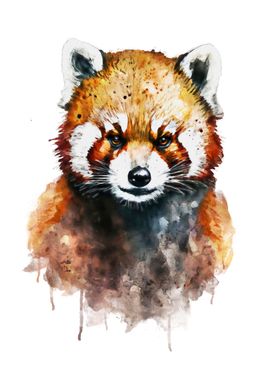 Red Panda Watercolor Art