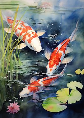 Koi Fish Watercolor