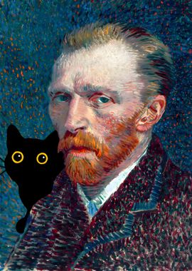 Cat with Van Gogh