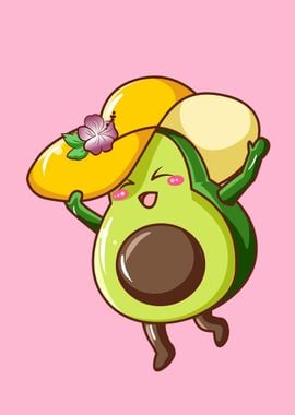 Cute avocado with summer