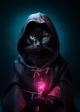 Funny Black Cat Glow Lamp